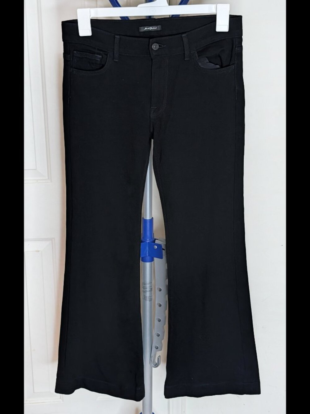 Wow Waist 30 32 SEVEN 7 FOR ALL MANKIND Black Low Rise Stretch Flare Pants - Picture 1 of 2